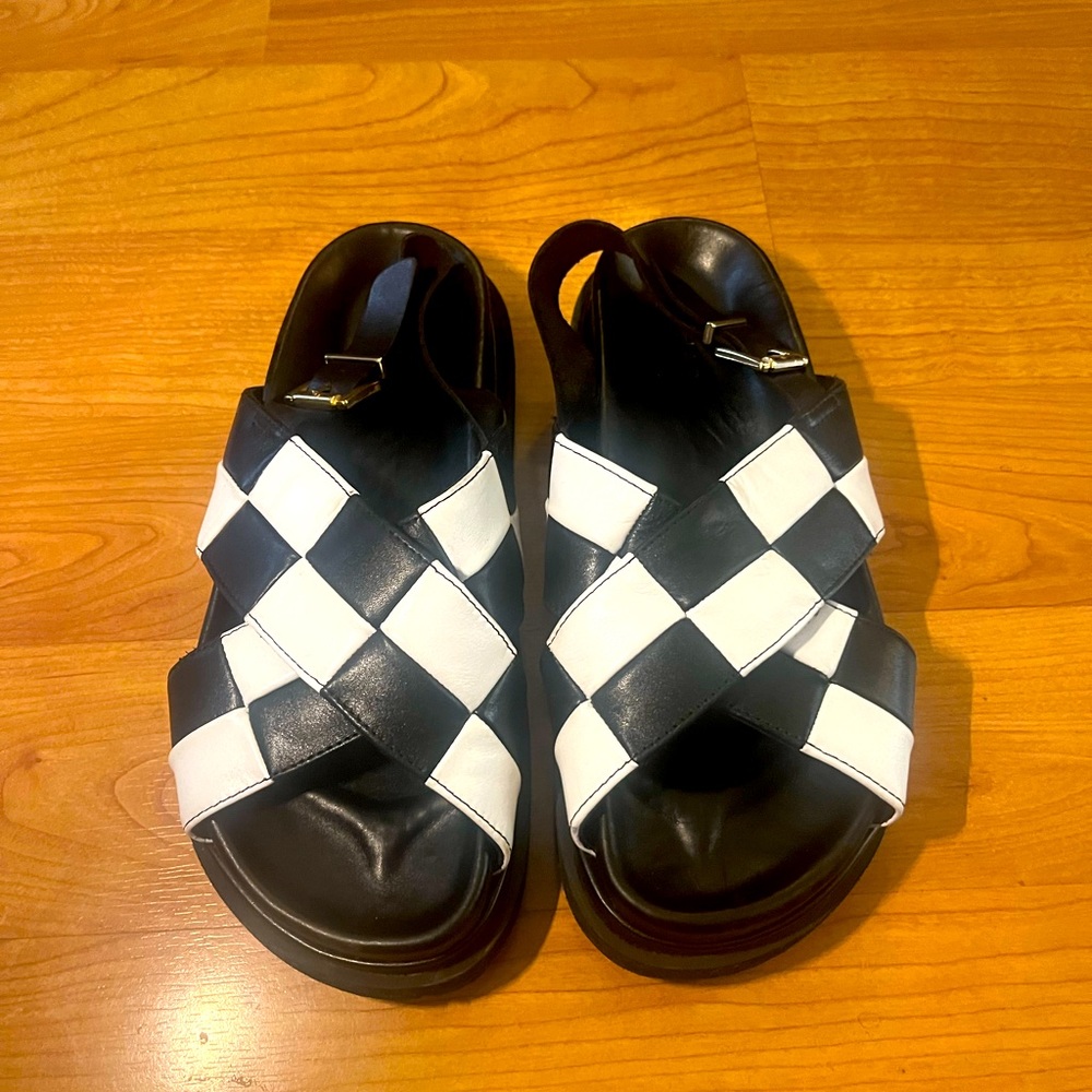 Alohas Marshmallow Scacchi Sandals black and white Size 39